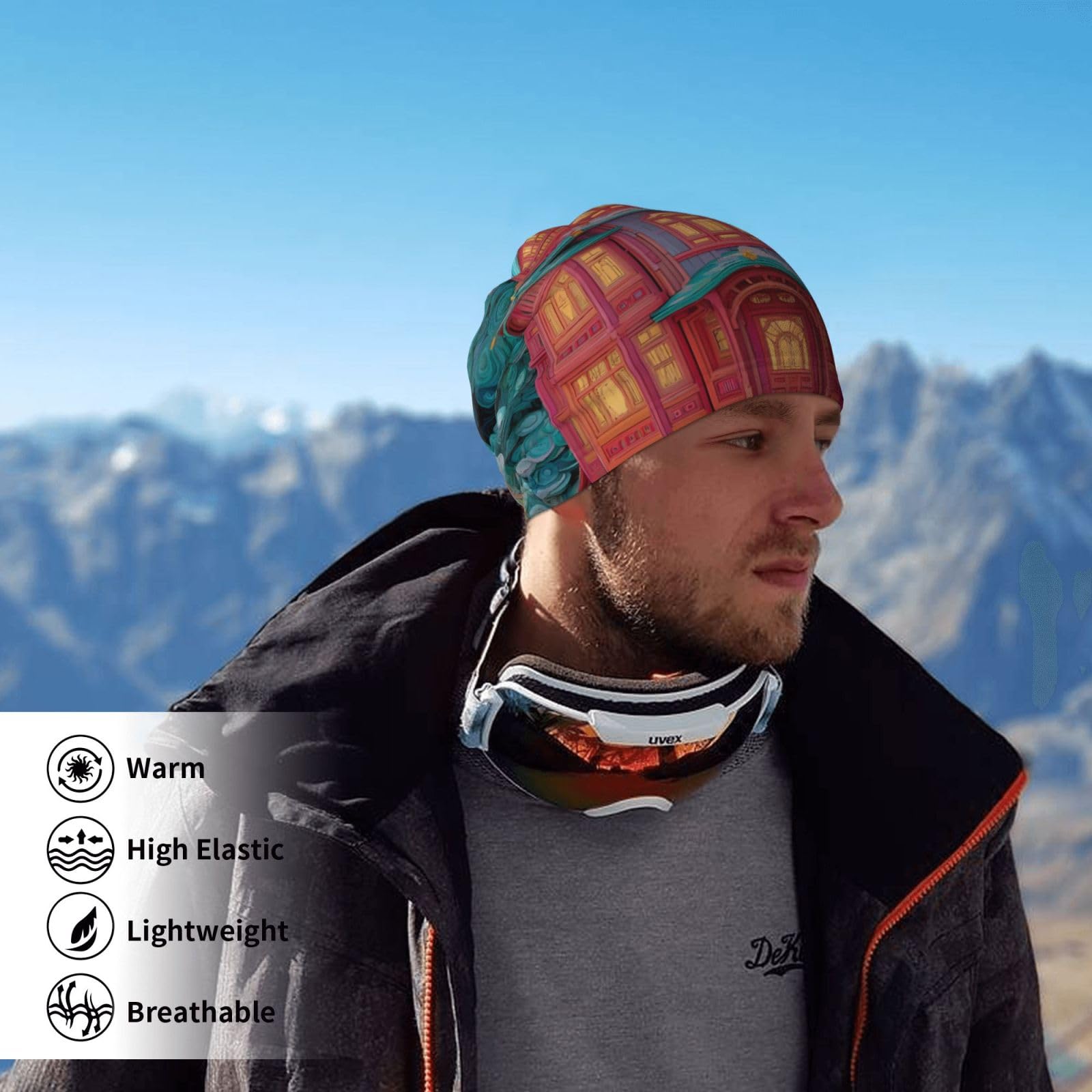 Black JZMTY Neck Warmer for Winter Fashion Unique Enchanted Alcove Print Windproof Scarf to Keep Warm Soft and Comfort
