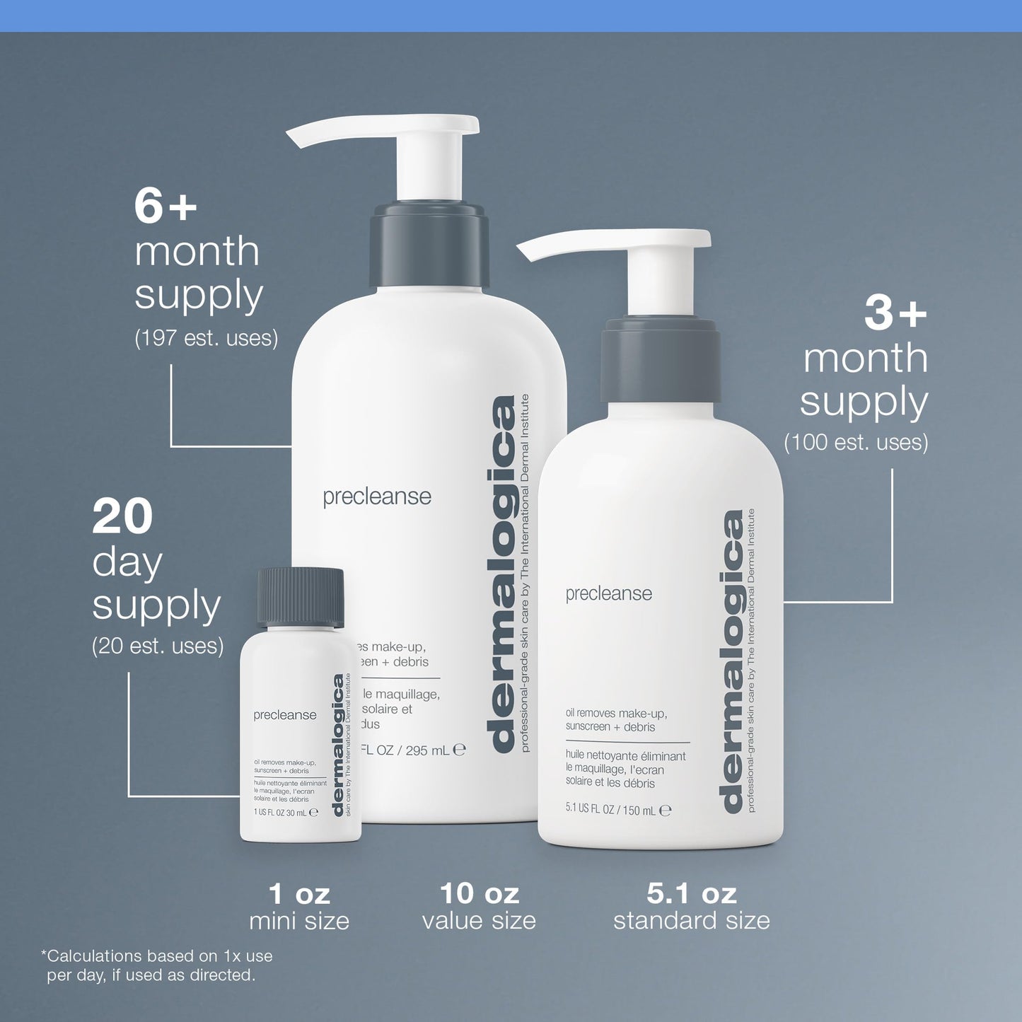 Slate Gray Dermalogica Precleanse Oil Cleanser, Makeup Remover for Face - Cleanse Pore and Melts Makeup, Oils, Sunscreen and Environmental Pollutants, 5.1 fl oz
