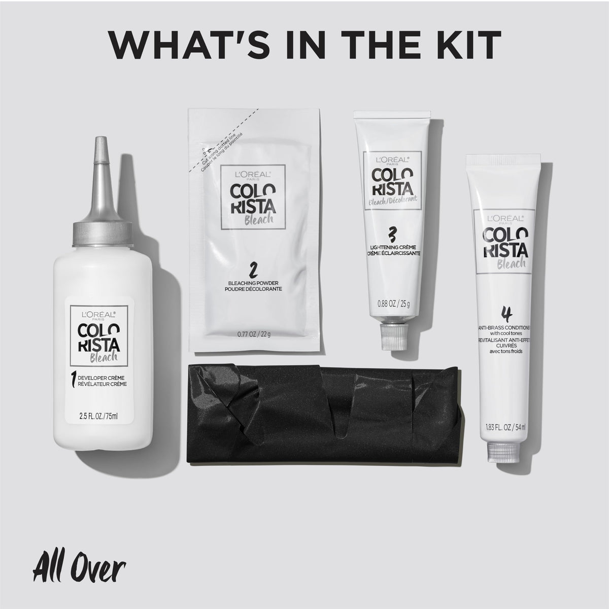 Light Gray L'Oreal Paris Colorista Hair Bleach, Hair Dye Kit for All Over Blonde Hair Color, 1 Hair Bleach Kit