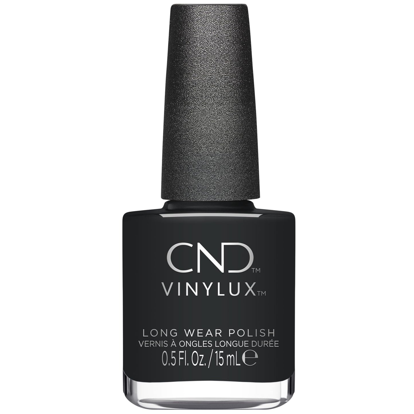White Smoke CND Vinylux Longwear Black Nail Polish, Gel-like Shine & Chip Resistant Color, Asphalt, 0.5 fl. oz