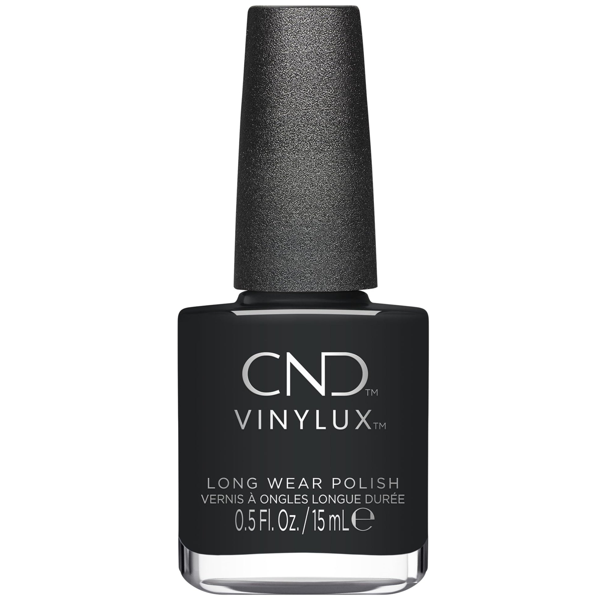 White Smoke CND Vinylux Longwear Black Nail Polish, Gel-like Shine & Chip Resistant Color, Asphalt, 0.5 fl. oz