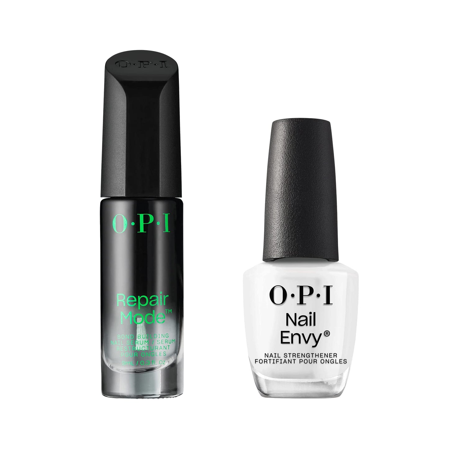 White Smoke OPI Repair Mode Bond Building Nail Serum, Patented Ulti-Plex Technology ™, Keratin Protein, Clear, 0.3 fl oz + OPI Nail Envy, Nail Strengthening Treatment, Alpine Snow, 0.5 fl oz, Vegan Formula