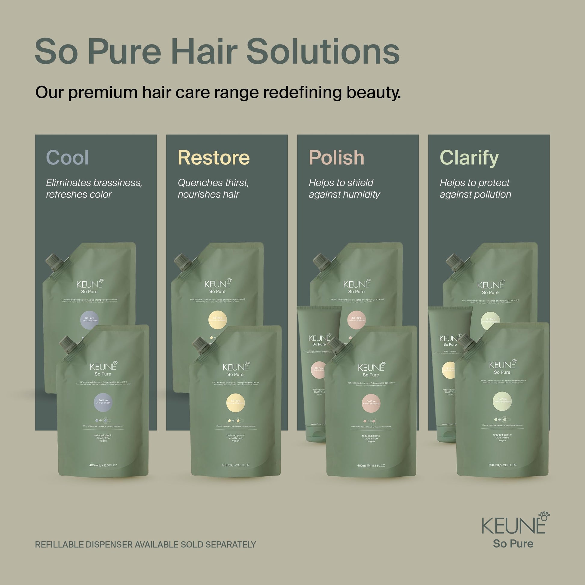 Dark Gray SO PURE RESTORE SHAMPOO REFILL 400ml
