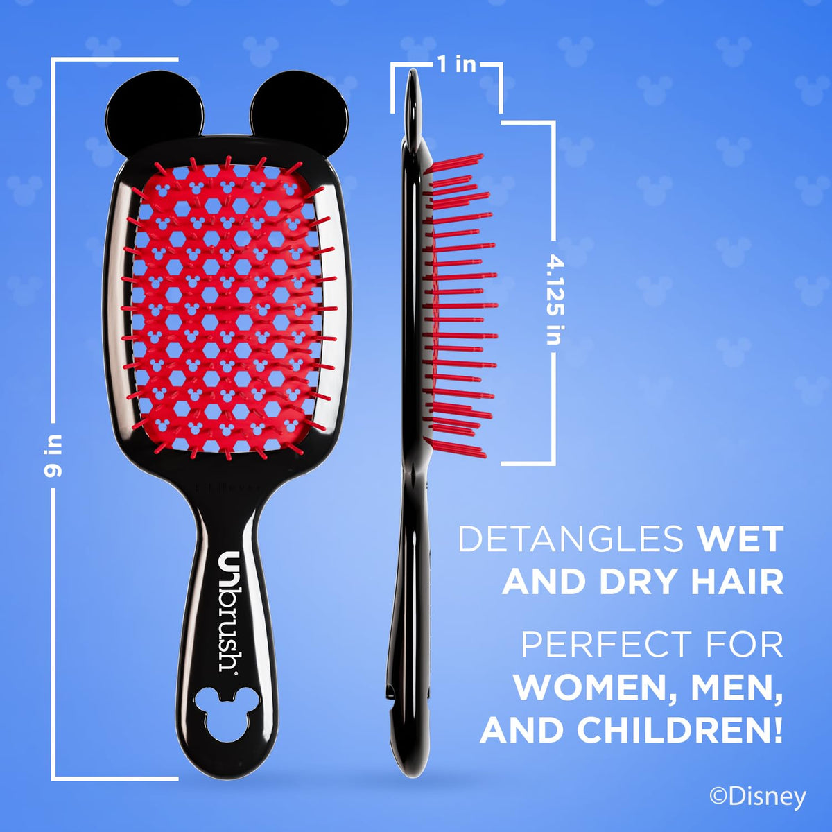 Cornflower Blue FHI Heat UNbrush Detangling Hairbrush Disney Collection - Mickey or Minnie