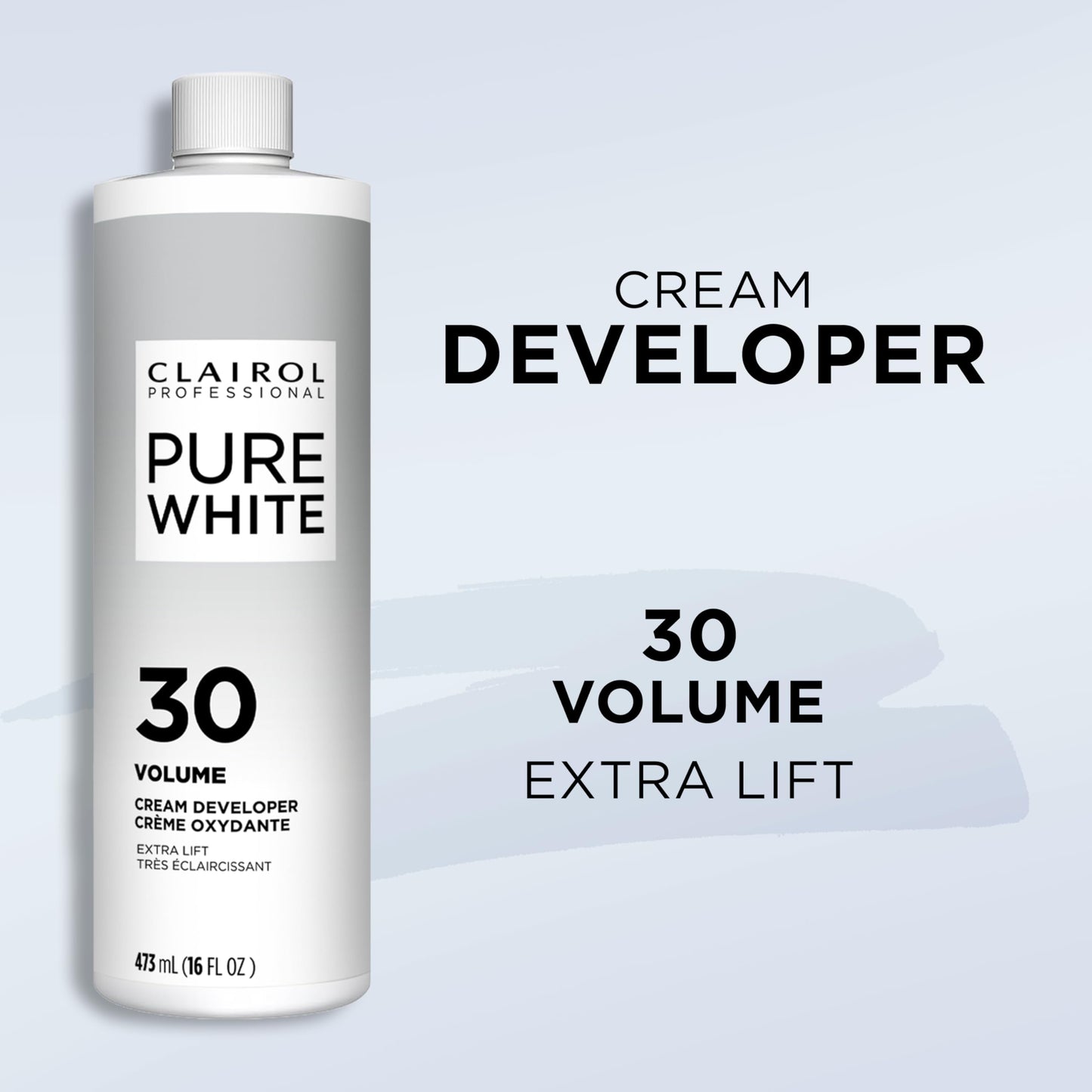 Lavender Clairol Professional Pure White 30 volume Crème Developer, 16 oz