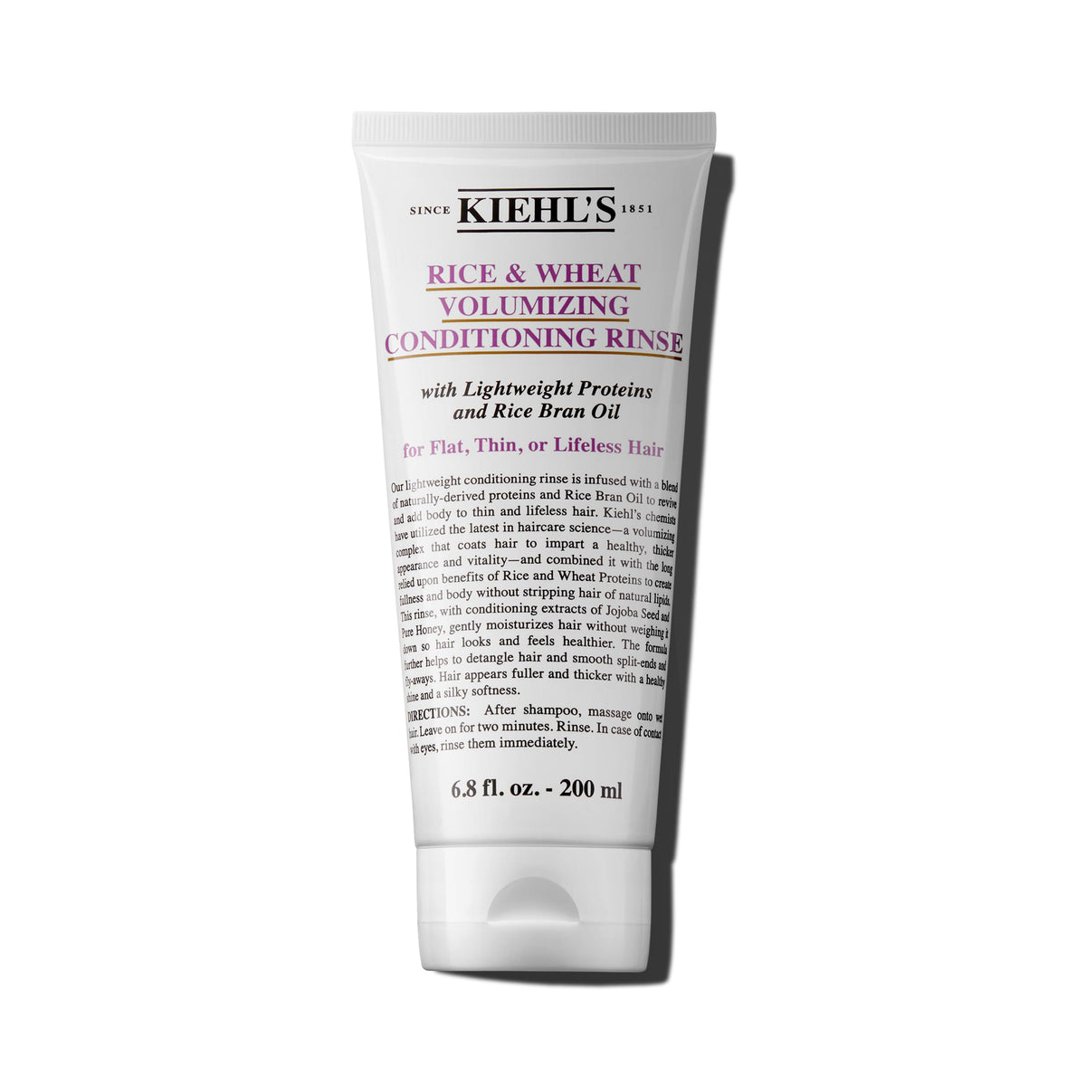 White Smoke Kiehl's - Rice & Wheat Conditioning Rinse - Volumizing - 6.8 fl oz
