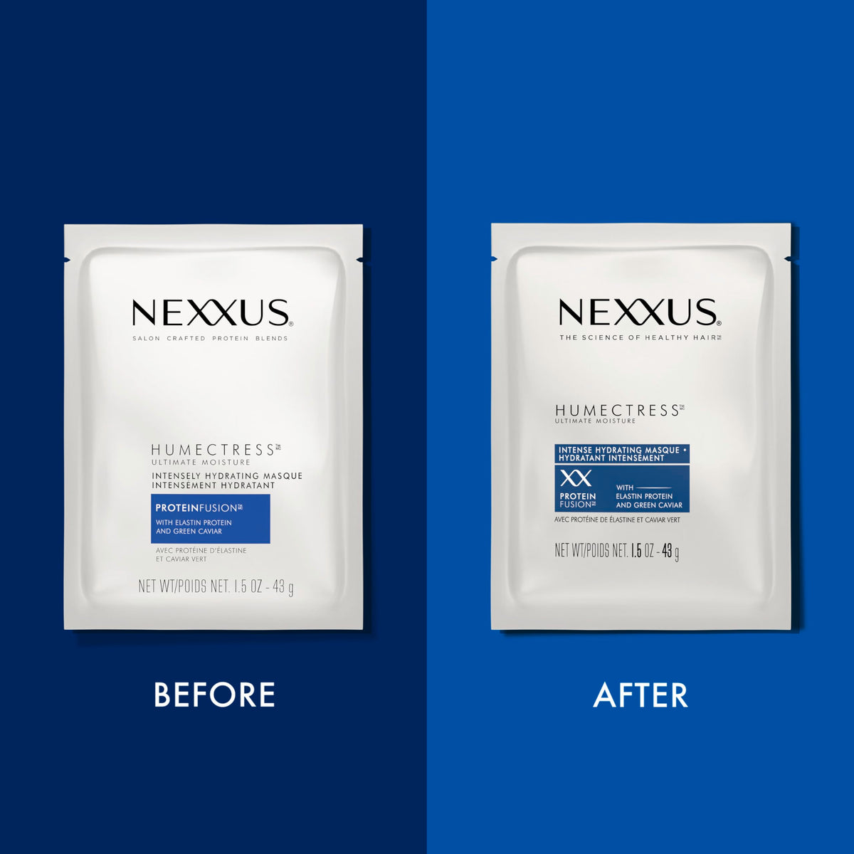 Dark Slate Blue Nexxus HUMECTRESS Hair Mask for Ultimate Moisture for Dry Hair Powered by POLYSOFT HYDRATOR Technology with Tri-lipids 1.5 oz