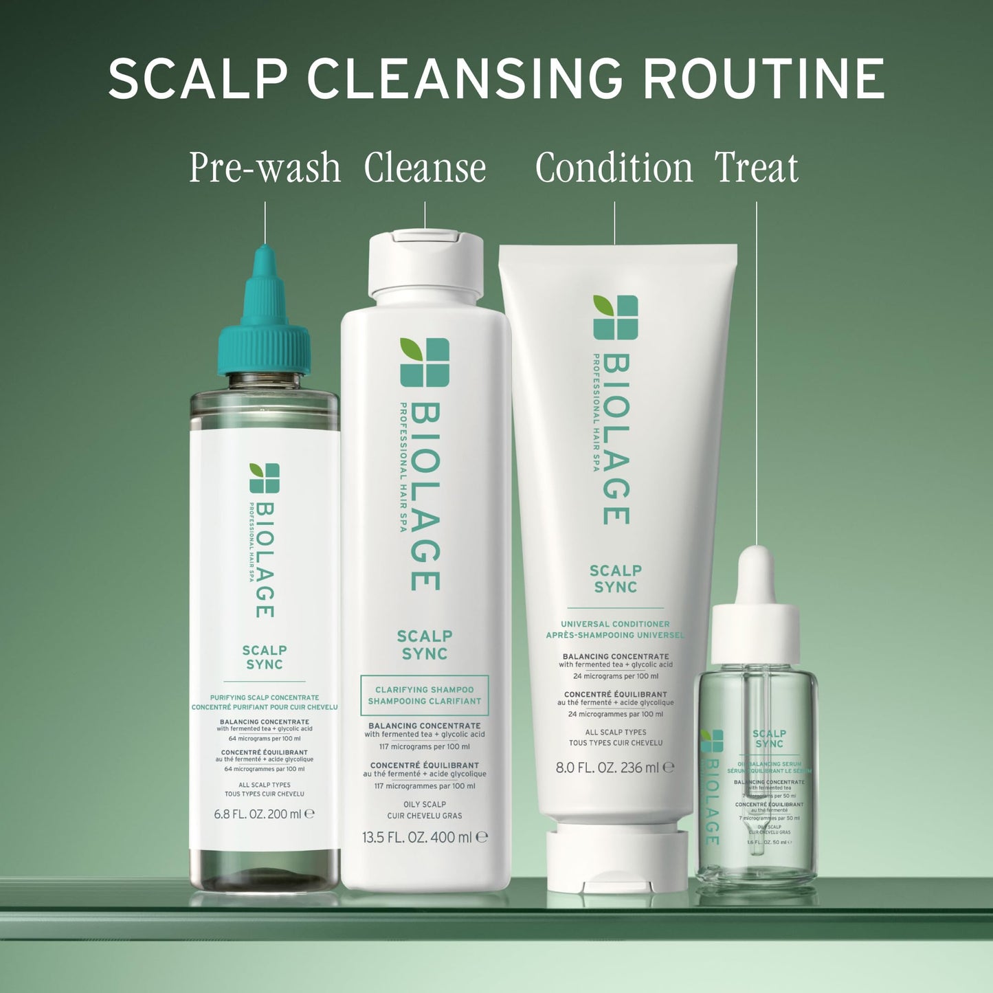 Dim Gray Biolage Scalp Sync Clarifying Shampoo - Residue & Buildup Remover, For Oily Scalp, Fermented Tea & Glycolic Acid, Vegan & Paraben-Free