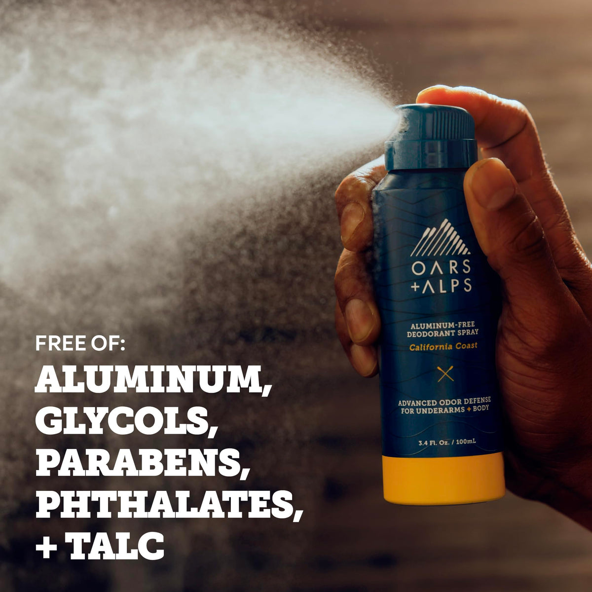 Black Oars + Alps Aluminum Free Men's Whole Body Deodorant Spray, 1pk, 3.4oz