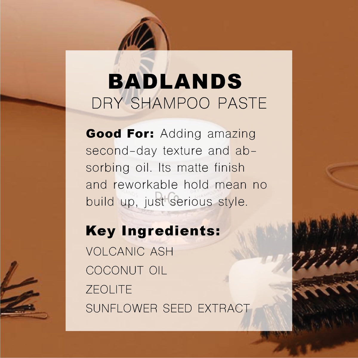 Light Gray R+Co BADLANDS Styling Paste, Relative Paradise Scent