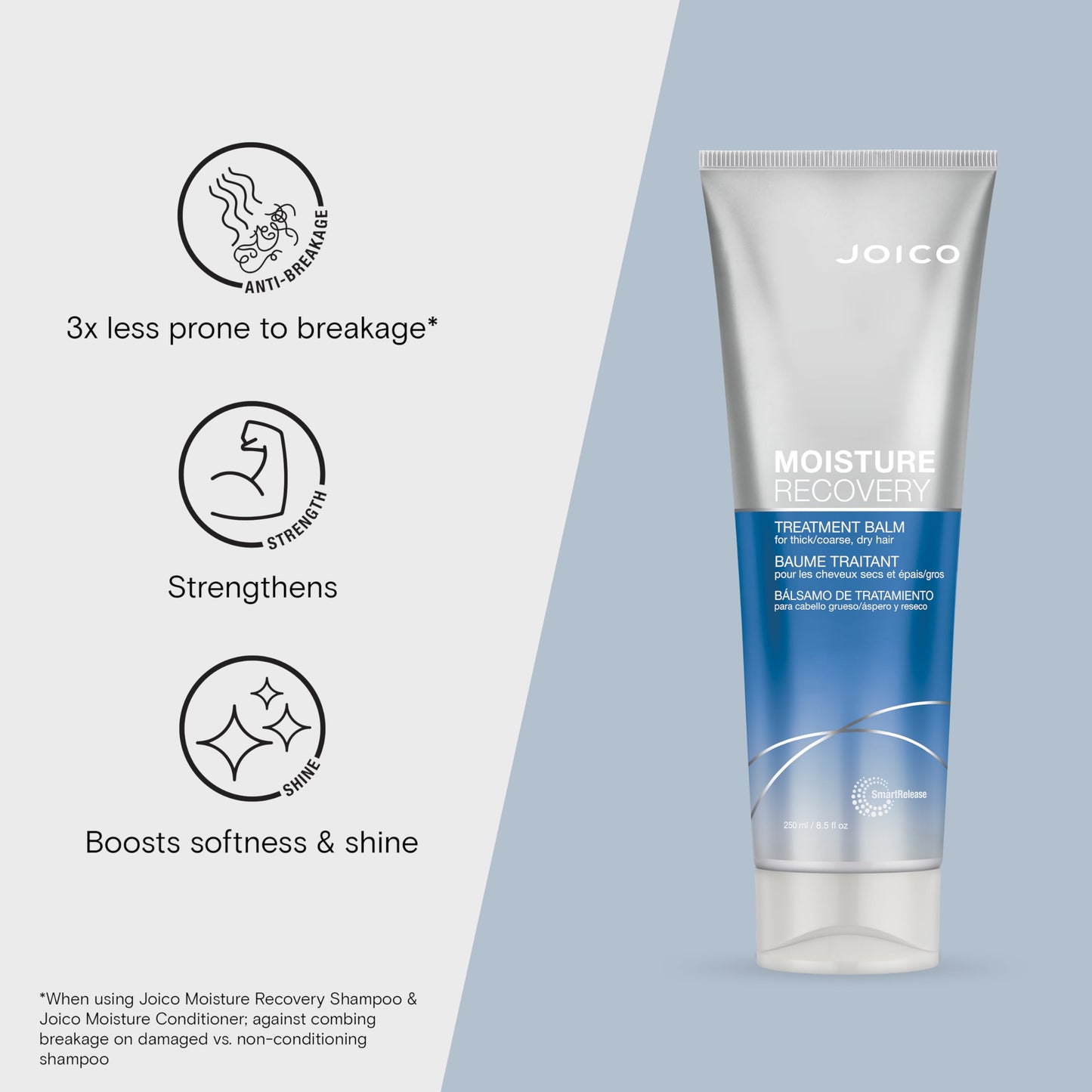Lavender Joico Moisture Recovery Treatment Balm | For Thick, Coarse, Dry Hair | Restore Moisture, Smoothness, Strength, & Elasticity | Reduce Breakage & Frizz | With Jojoba Oil & Shea Butter | 8.5 Fl Oz