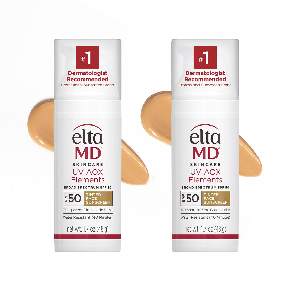 White Smoke EltaMD UV AOX Elements Tinted Face Sunscreen, SPF 50, 100% Tinted Mineral Sunscreen for Sensitive Skin and Dry Skin with Antioxidants, 1.7 oz Pump