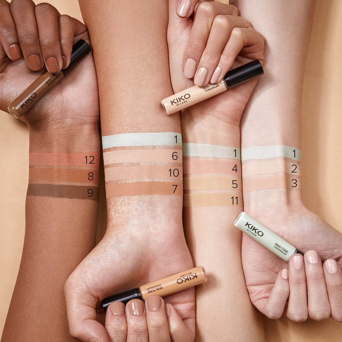 Wheat KIKO Milano Skin Tone Concealer, Smoothing Natural Finish, 01 Green