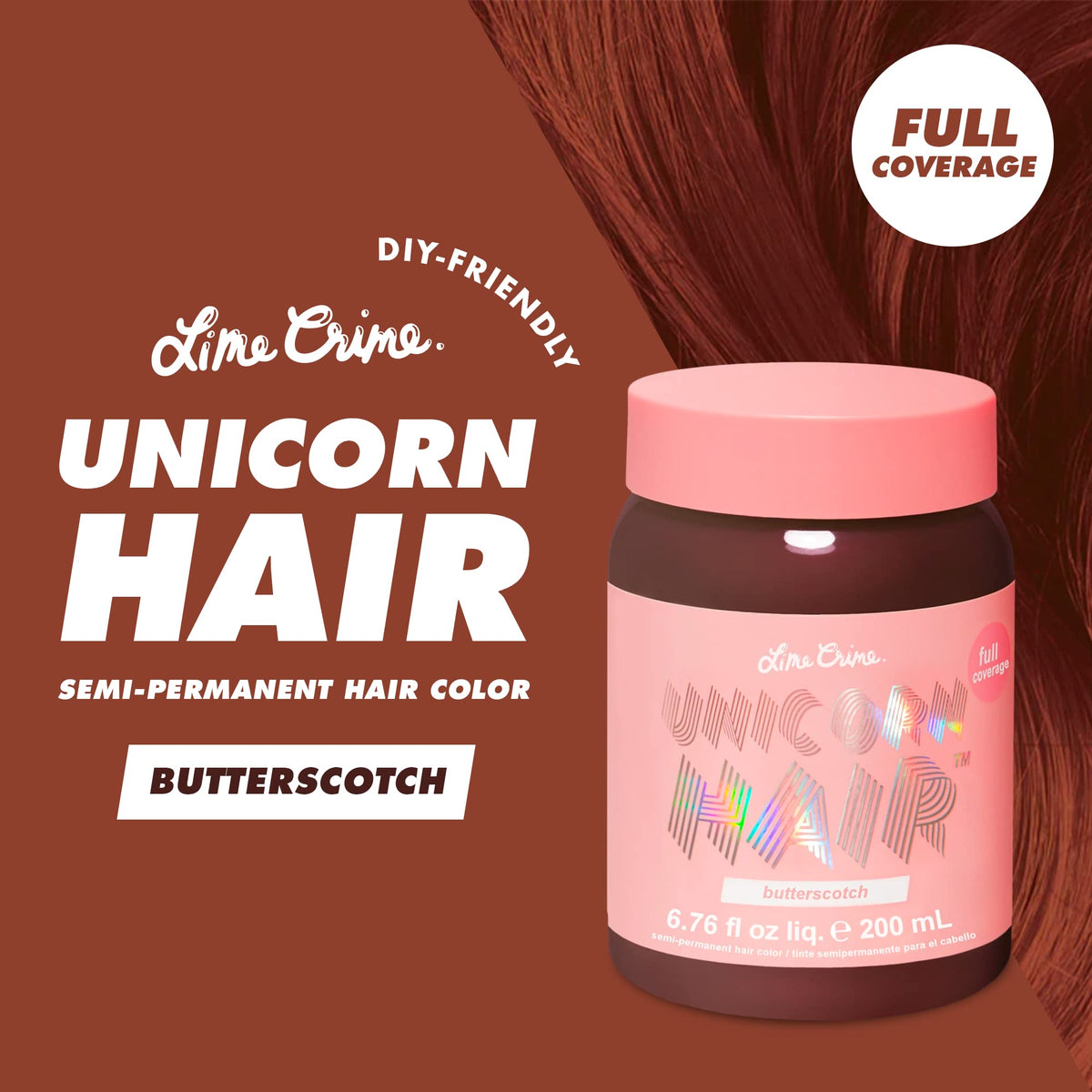 Saddle Brown Lime Crime Unicorn Full Coverage Hair Dye, Butterscotch