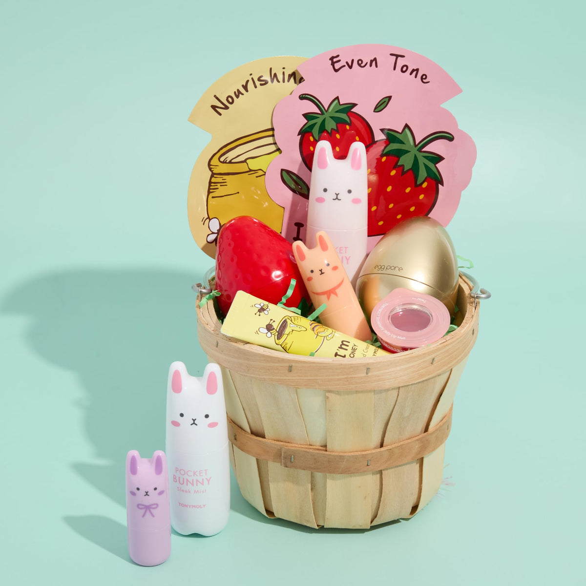 Light Blue TONYMOLY Pocket Bunny Facial Mist, Peach - Lightweight Hydrating Face Spray