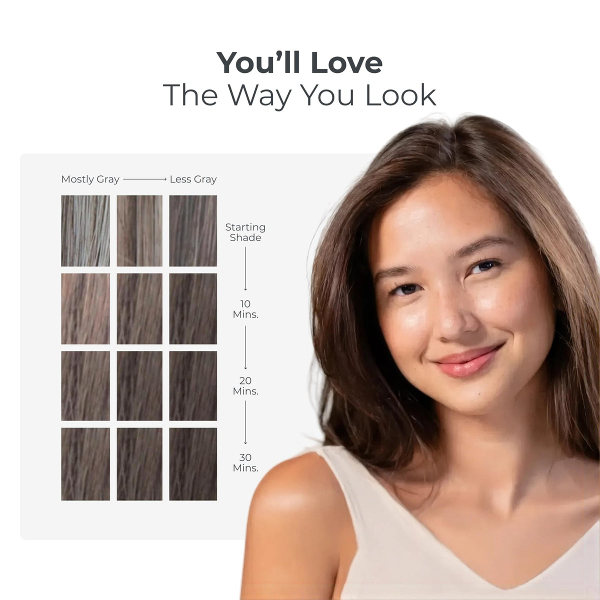 White Smoke Simpler Hair Color - Women's Full Coverage Hair Dye Kit, Medium Brown