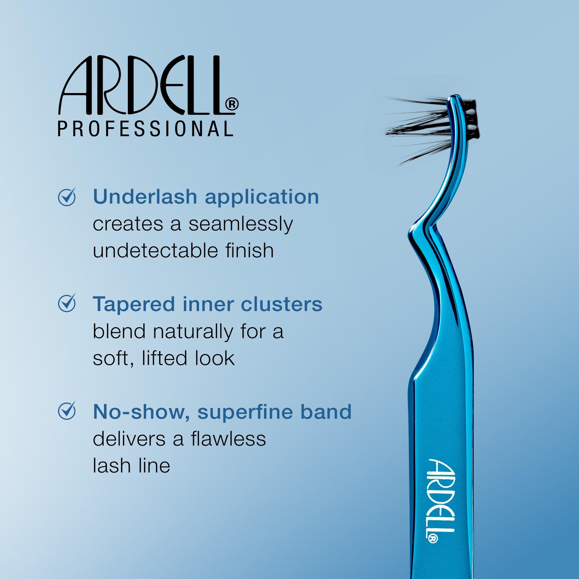 Light Steel Blue Ardell Seamless Underlash Extensions Faux Mink Lashes – DIY Lash Clusters, Natural False Eyelashes Lash Extension, Cluster Eyelash Extensions, 100 ct