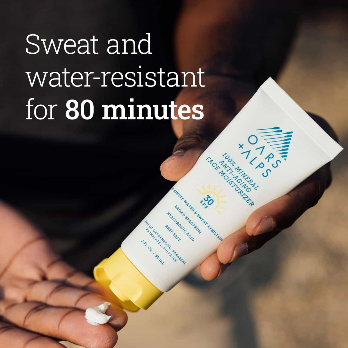 Black Oars + Alps Mineral SPF 30 Face Sunscreen Moisturizer, 1pk, 2oz