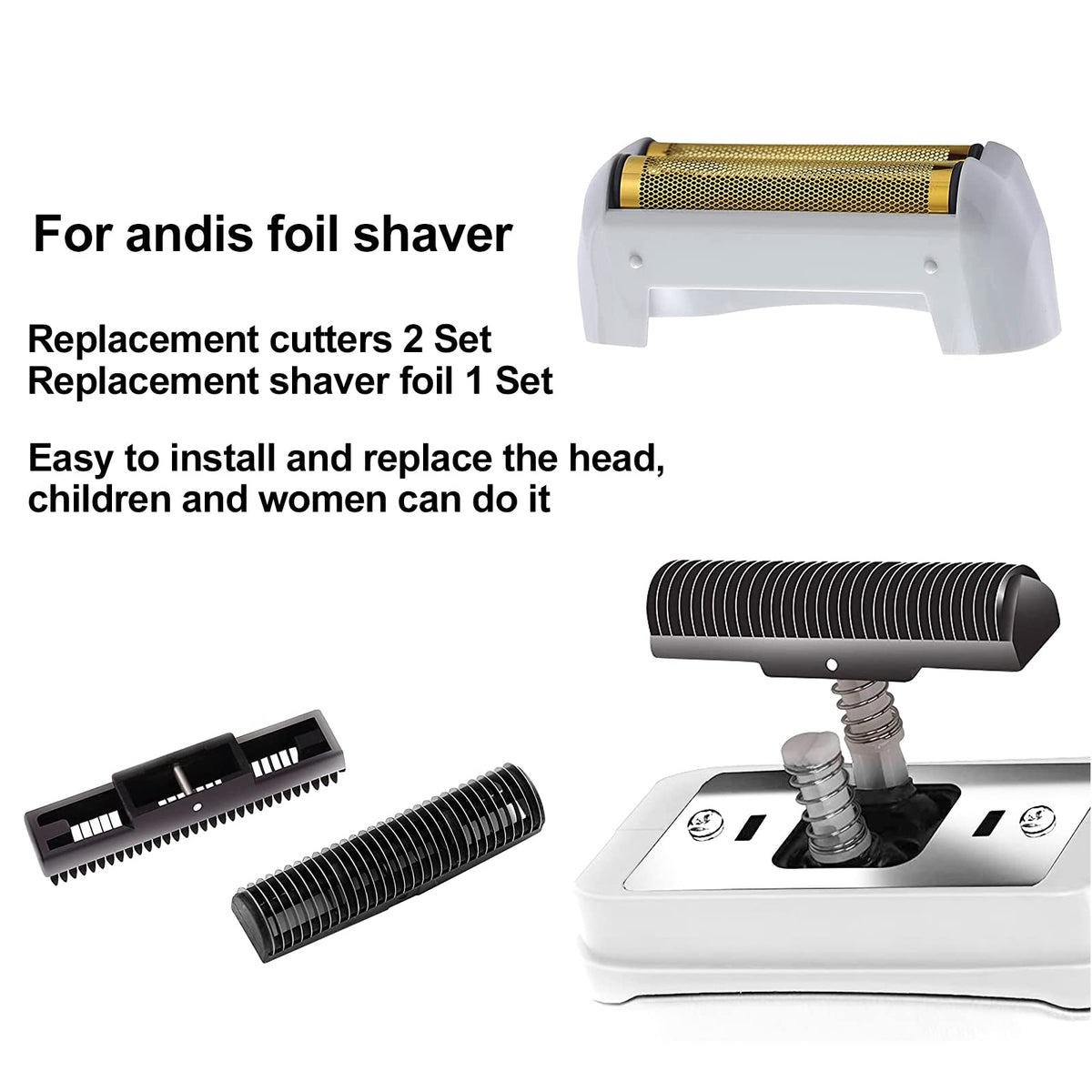 White Smoke 3 Pack Shaver Replacement Foil and Cutters compatible with