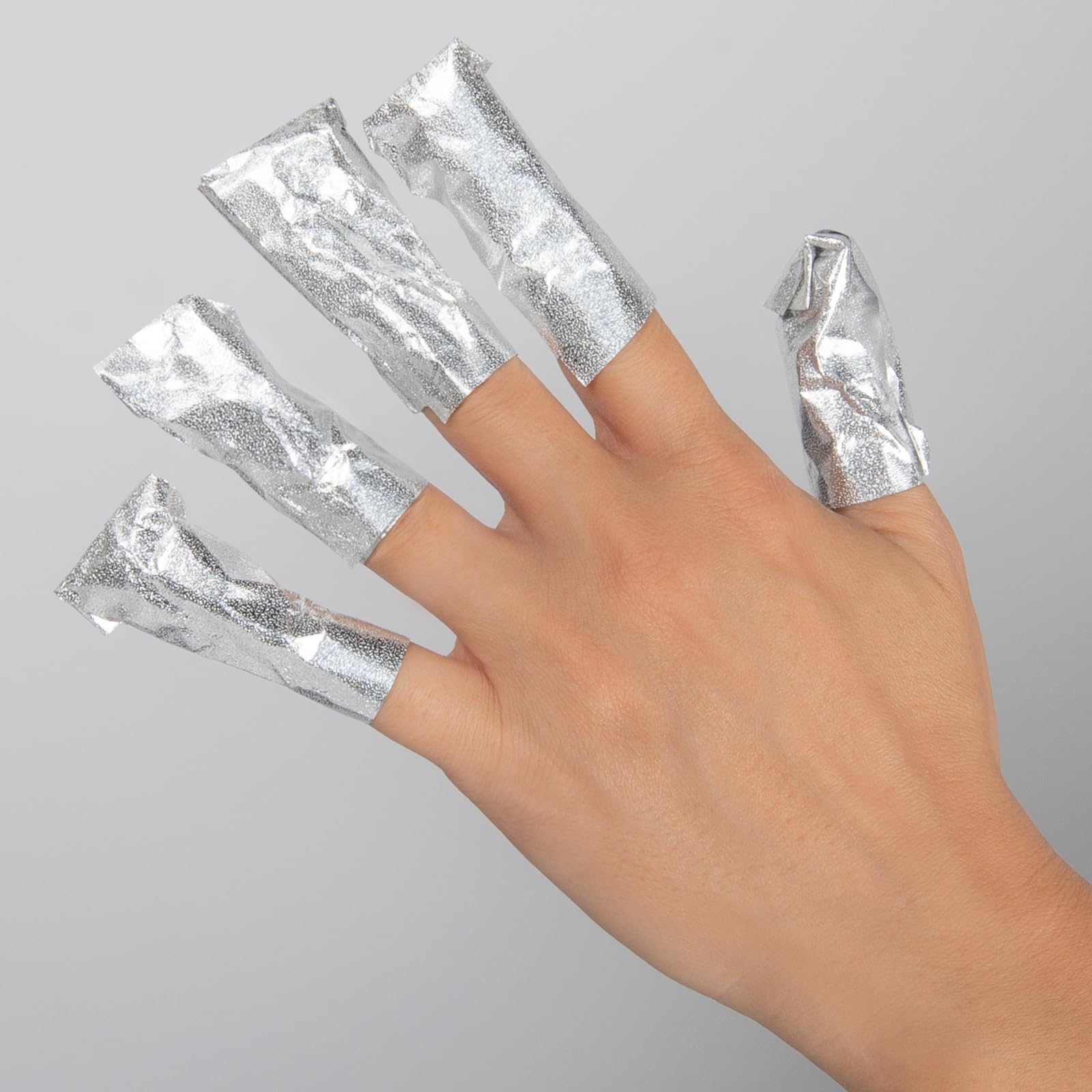 Gray ForPro Expert Embossed Gel Polish Removal Wraps, Pre-Cut with Cotton Pad, Remove Gel Polish, Acrylics, & Nail Art, 4” L x 2.9” W, 100-Count