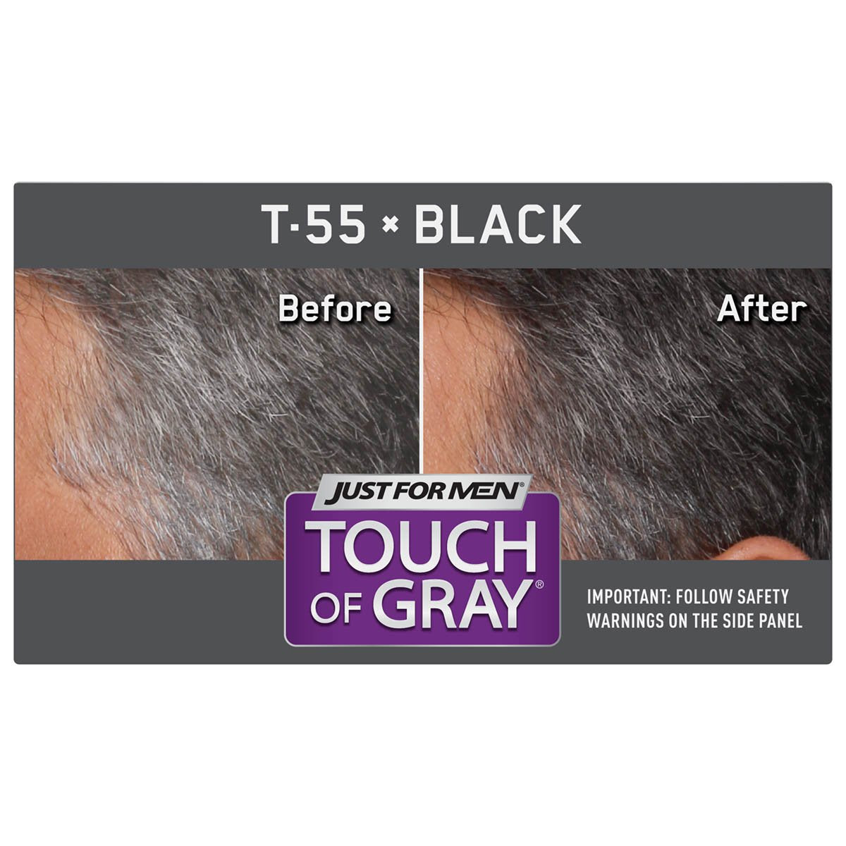 Dim Gray Just For Men Touch of Gray Men's Hair Color, Black