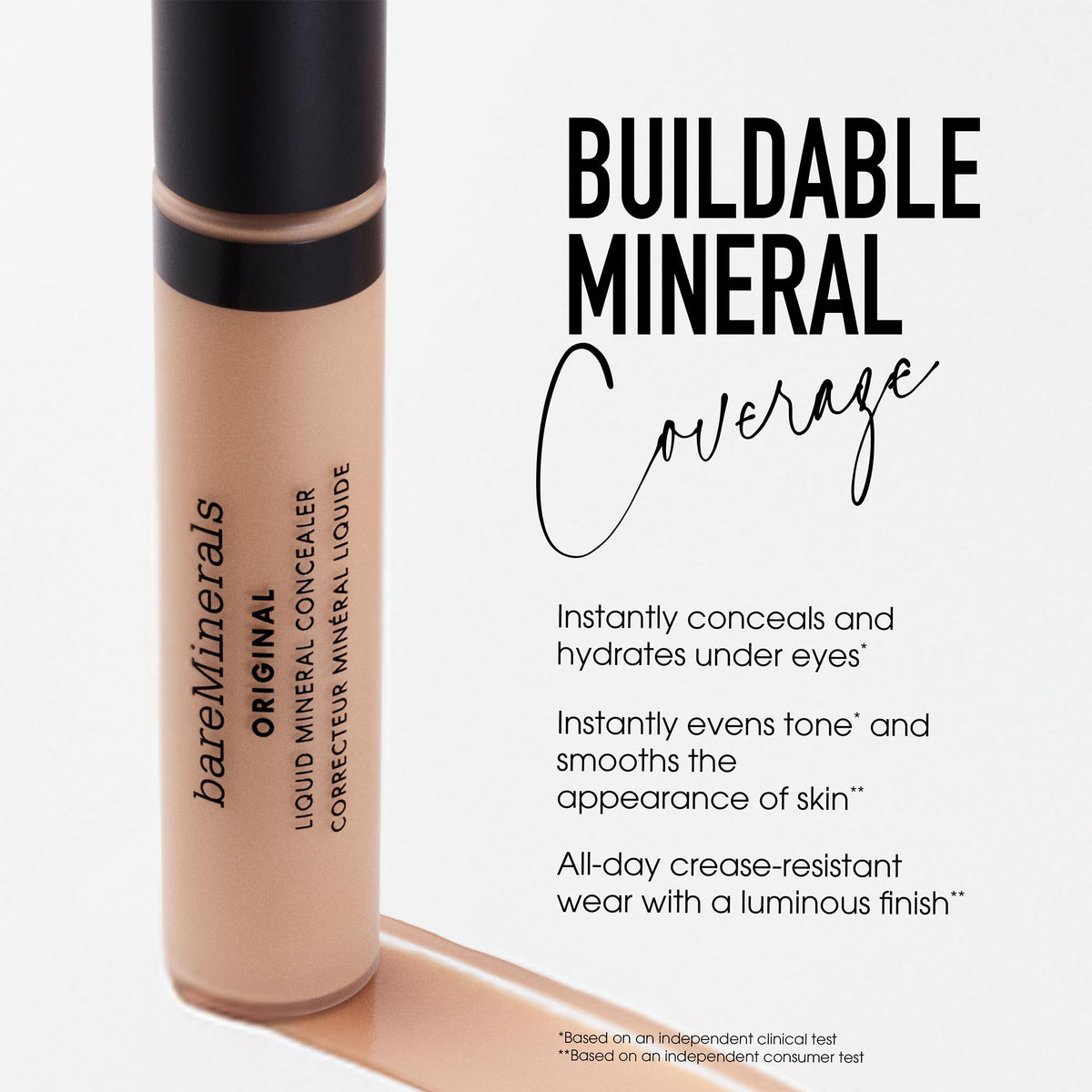 White Smoke bareMinerals Original Liquid Mineral Concealer, Dark 5C, 0.20 oz