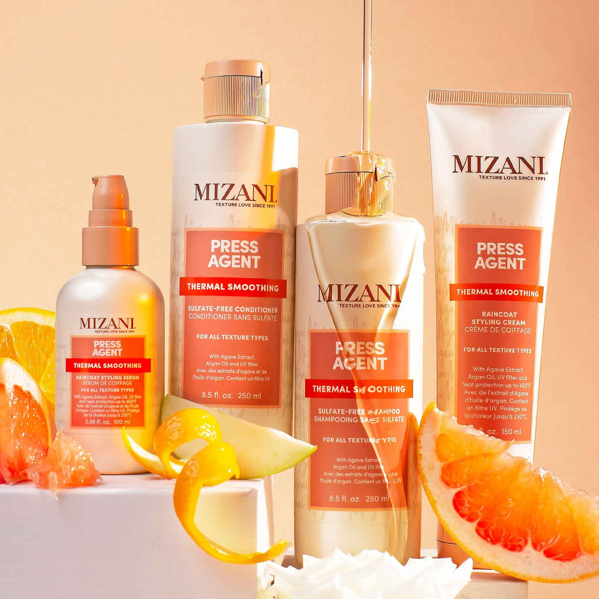 Navajo White Mizani Press Agent Conditioner – For Dry & Frizzy Hair, 33.8 fl oz
