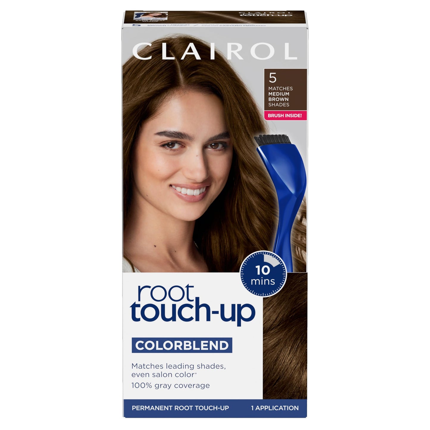 Black Clairol Root Touch-Up by Nice'n Easy Permanent Hair Dye, 5 Medium Brown Hair Color, (Pack of 1)