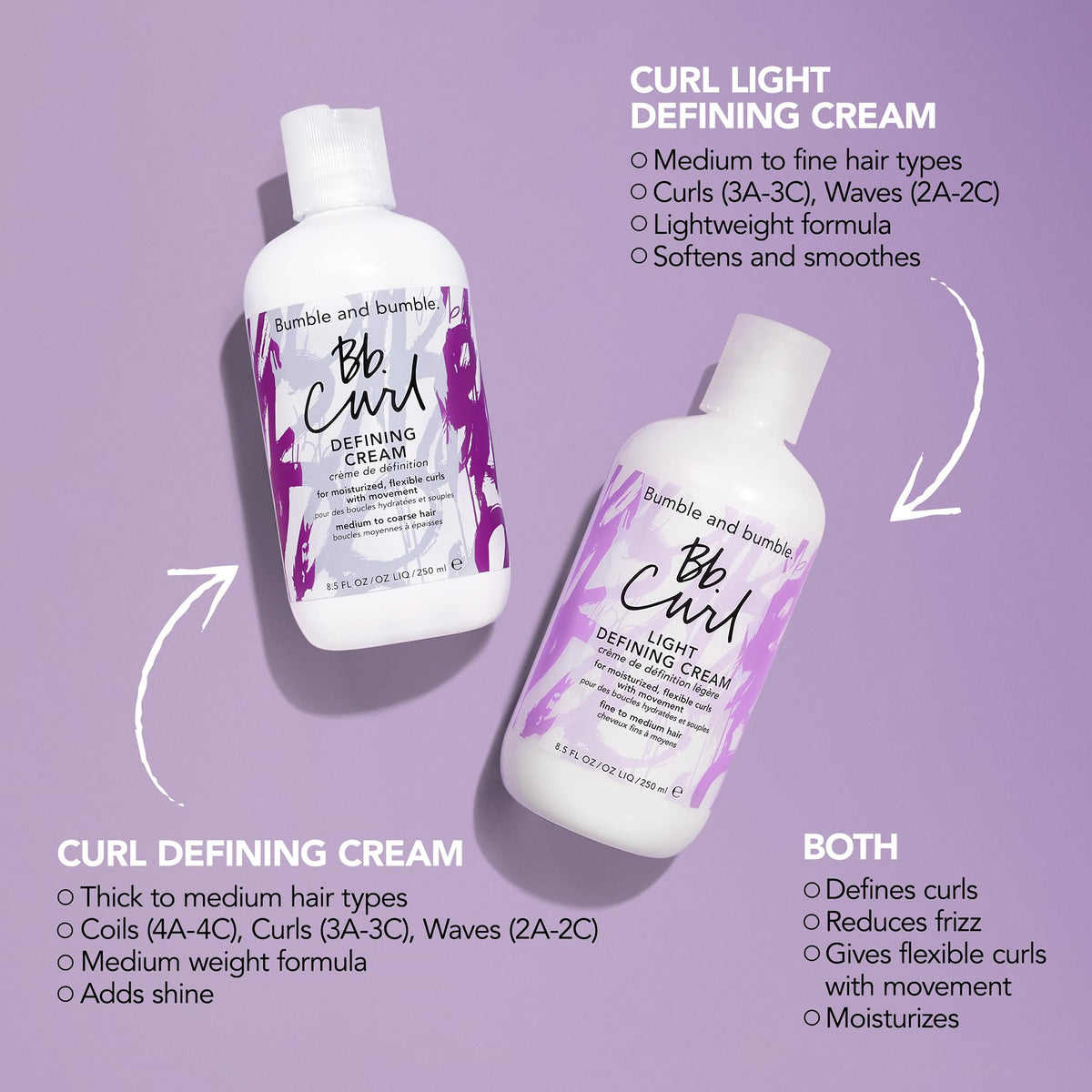 Gray Bumble and bumble. Curl Defining Styling Cream | Moisture and Definition | Fine to Medium Curly, Wavy Hair | Anti Frizz | Hold and Shine | With Jojoba Avocado + Coconut Oils