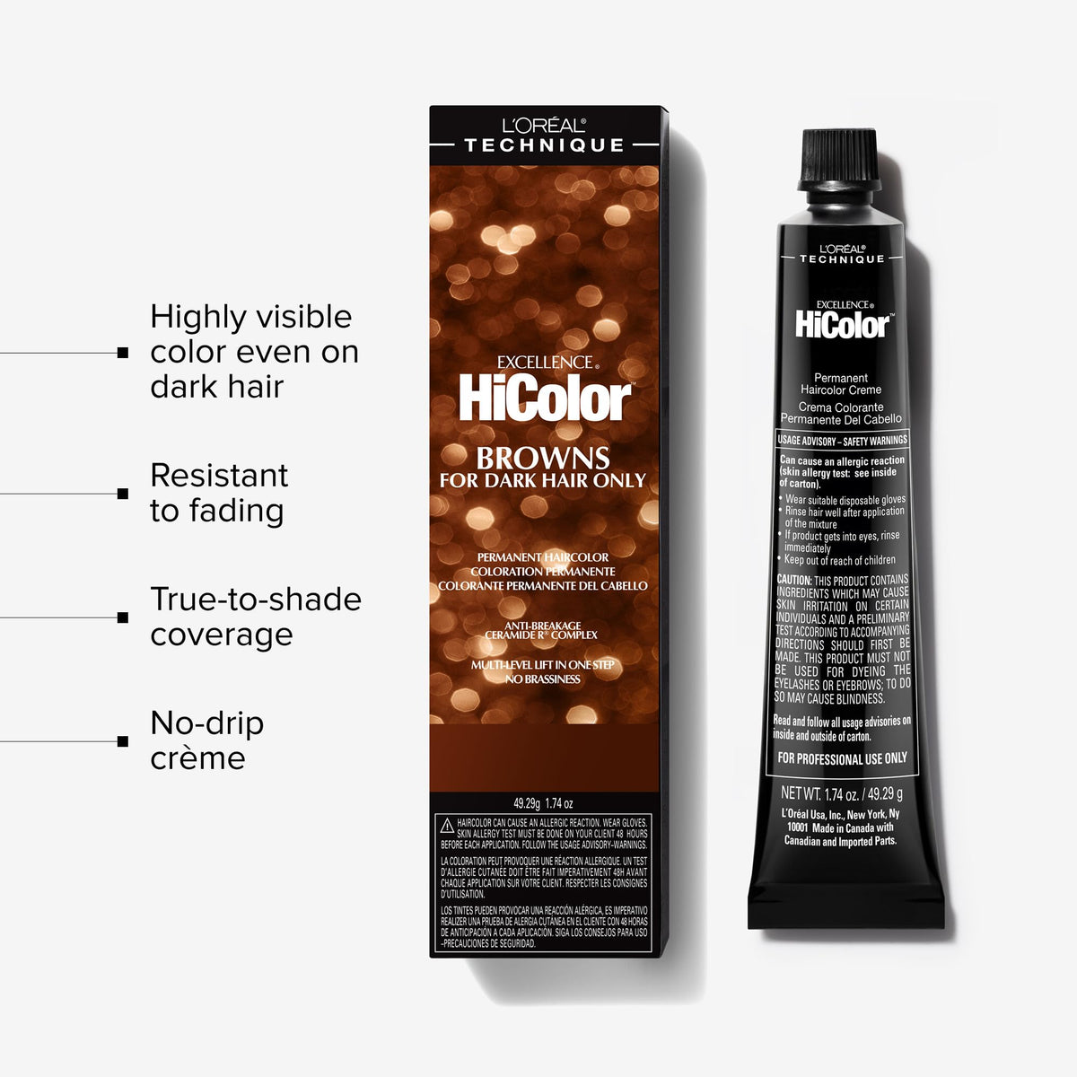 White Smoke L'Oréal Technique HiColor Browns & Blondes Hair Color - Warm Brown