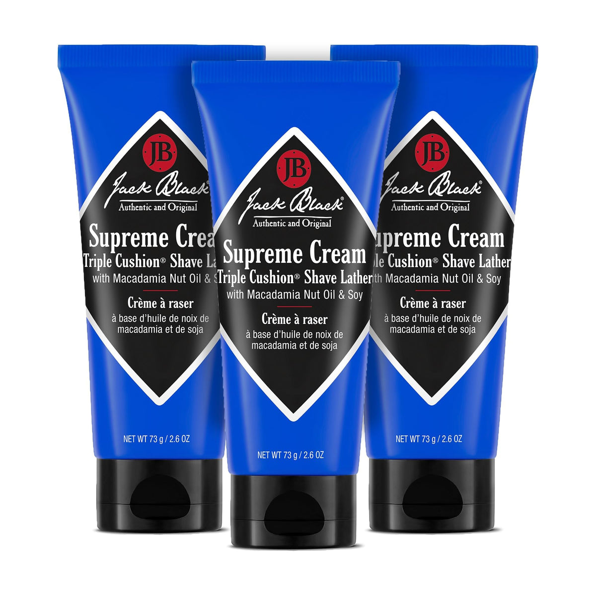 White Smoke Jack Black Supreme Cream Triple Cushion Shave Lather, 2.6 oz (Pack of 3)