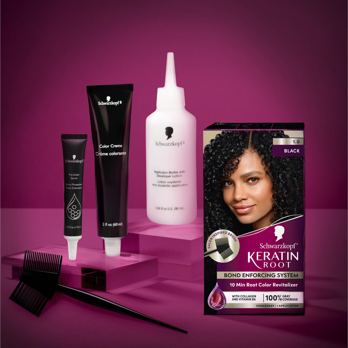 Dark Slate Gray Schwarzkopf® Keratin Root 1.0 Black Permanent Root Hair Dye