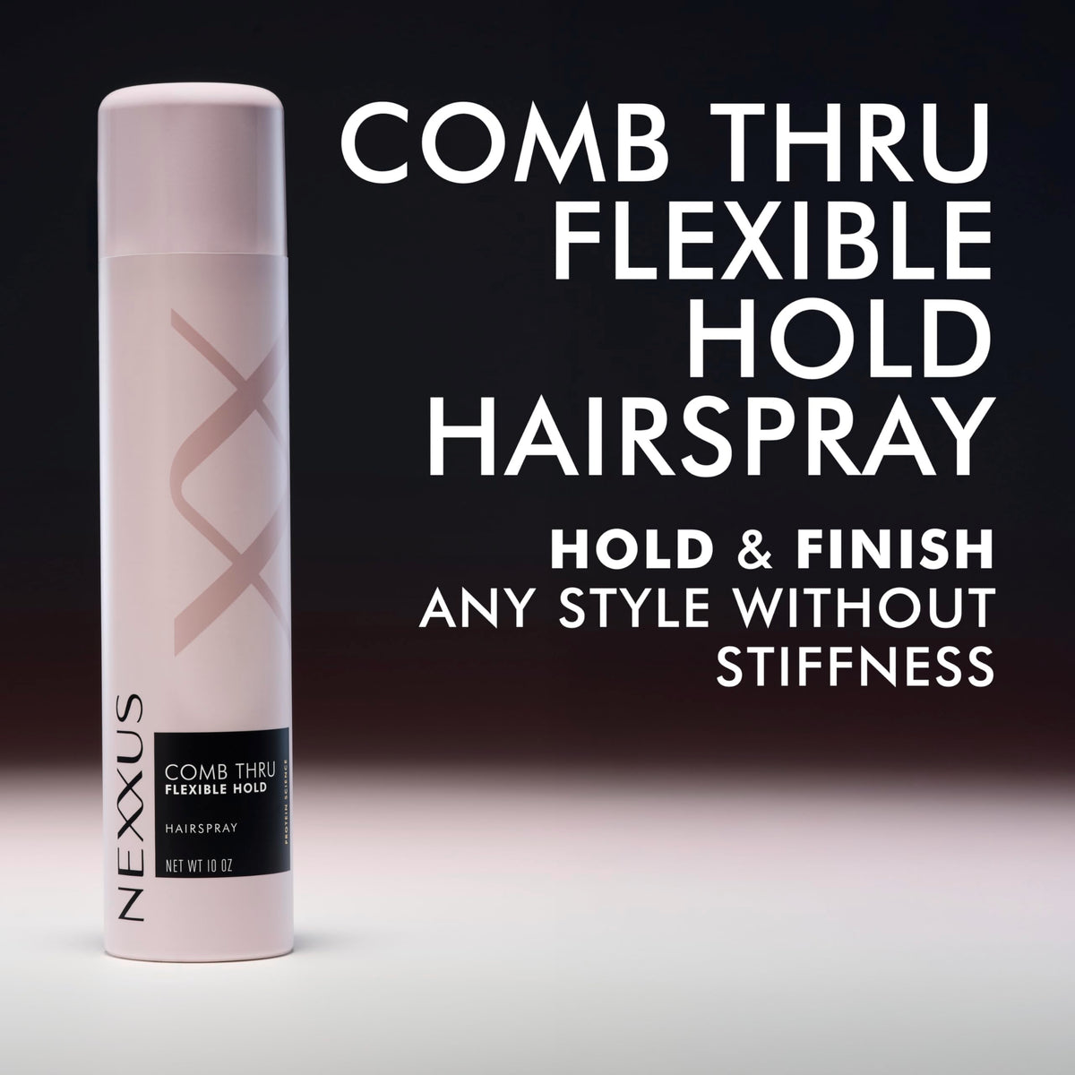 Black Nexxus Styling Hairspray Comb Thru Flexible Hold, 10 oz