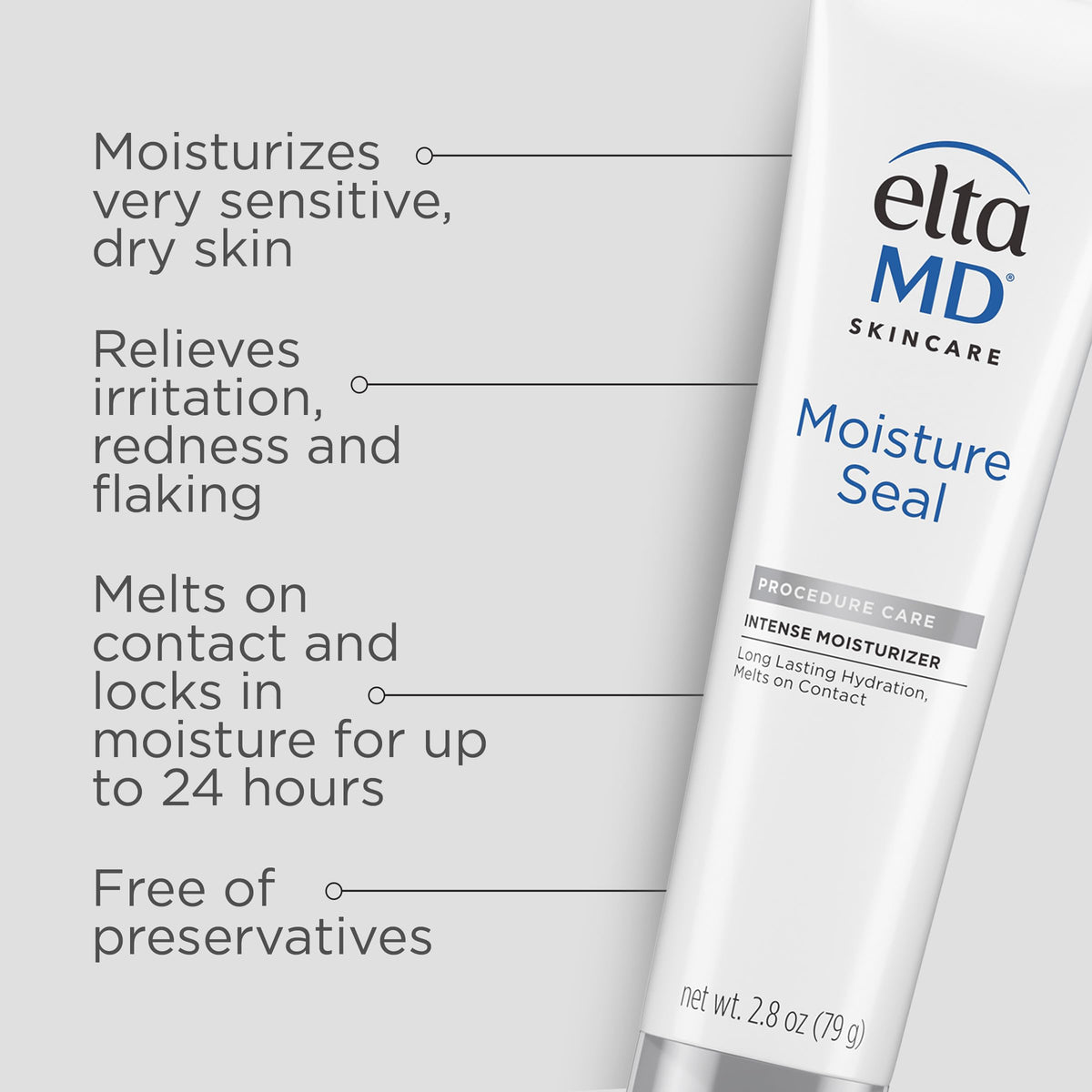 Light Gray EltaMD Moisture Seal Intense Face Moisturizer with Petrolatum, 2.8 oz