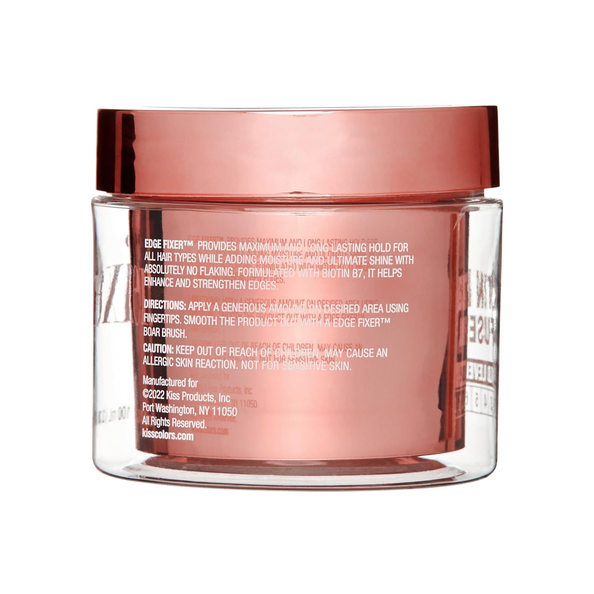 Peach Puff KISS COLORS & CARE Maximum Hold Edge Fixer, Non-Greasy Gel Formula Infused With Biotin B7, 24 Hour Hold, ‘Sweet Peach’ Scented, 3.38 Fl. Oz. (100 ml)