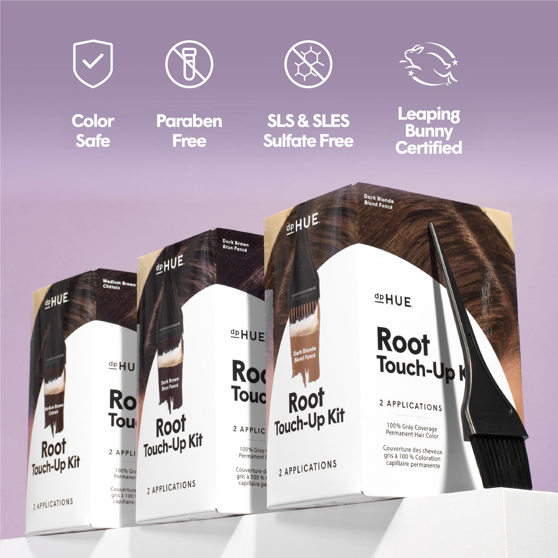 White Smoke dpHUE Root Touch-Up Kit, Dark Brown - Permanent Hair Color for Gray Coverage - Includes Two Applications - Paraben, SLS & SLES Sulfate Free - Leaping Bunny Certified