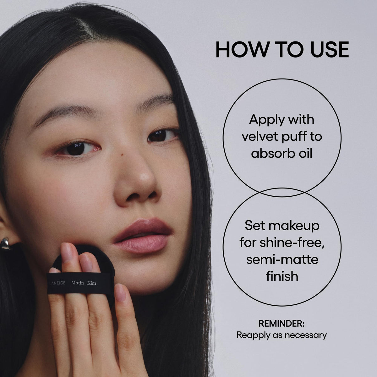 Gray LANEIGE Matin Kim x Neo Blurring Powder: Korean Oil-Control Compact