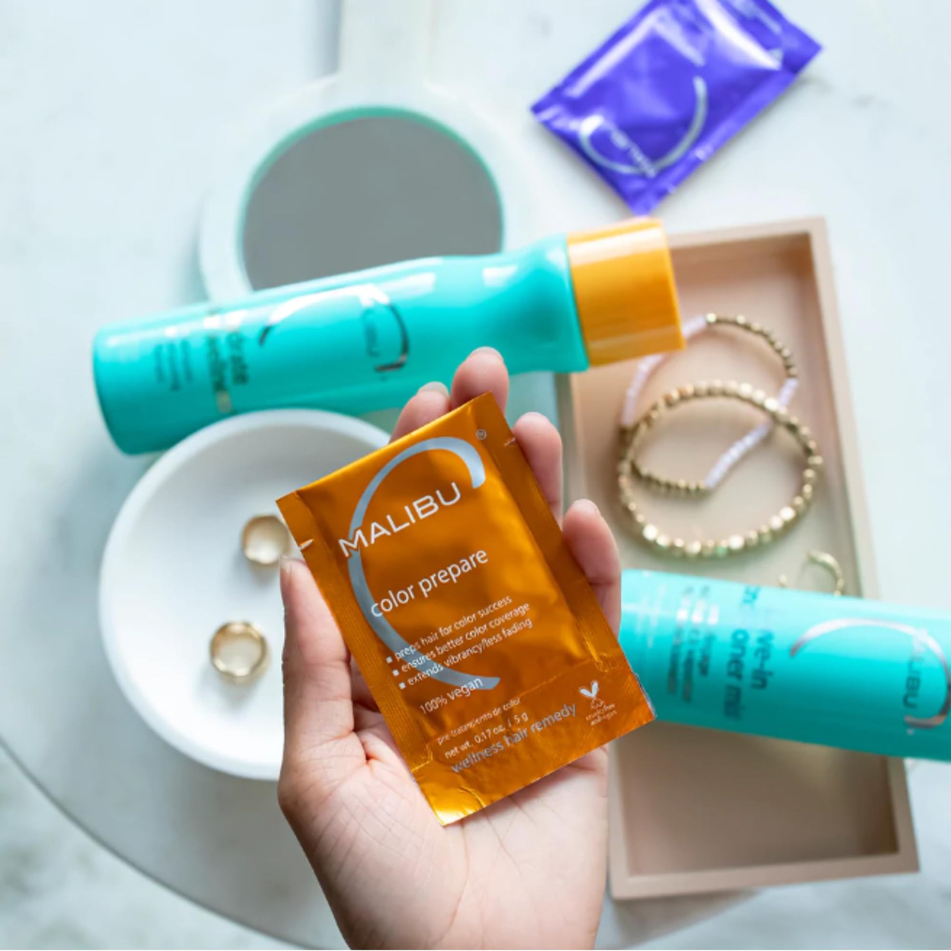 Lavender Malibu C Hydrate Color Wellness Collection - Moisturizing Color Safe Shampoo & Hydrating Hair Remedy - Formulated to Preserve + Protect Hair Color
