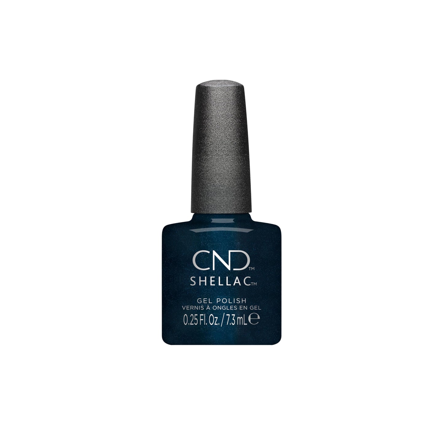 White Smoke CND Shellac Gel Nail Polish, Long-lasting Nail Paint Color with Curve-hugging Brush, 131 Midnight swim, 0.25 fl oz