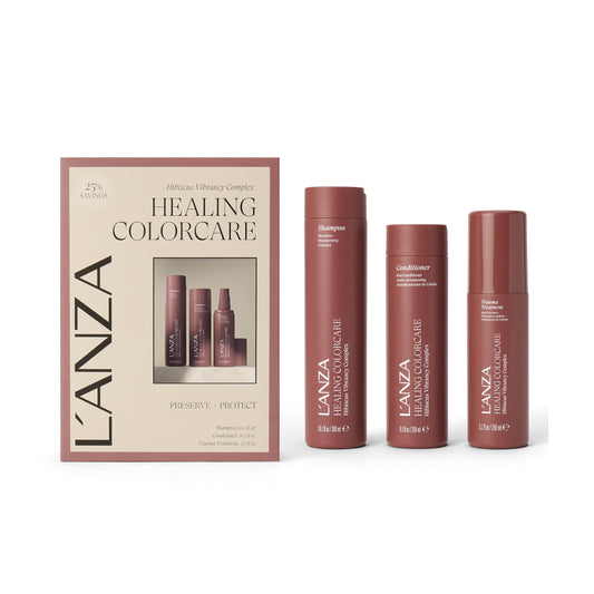 White Smoke L'ANZA Healing Colorcare Trauma Treatment, Shampoo & Conditioner Set, Color-Safe Cleanse for Dry, Damaged Color Treated Hair, Anti-Fade Formula Smooths, Moisturizes, Adds Vibrance, Hair Care Kit
