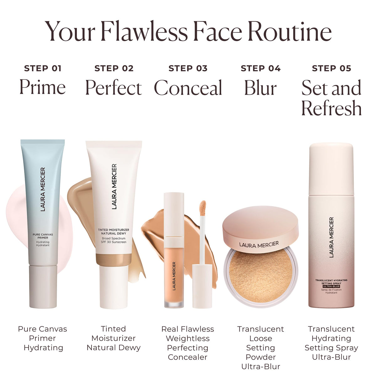 White Smoke Laura Mercier Translucent Hydrating Setting Spray Ultra-Blur, Micro-Fine Blurring Face Mist, 24HR Shine Control, Natural Finish, Smudge & Transfer-Proof, Infused with Hyaluronic Acid + Niacinamide