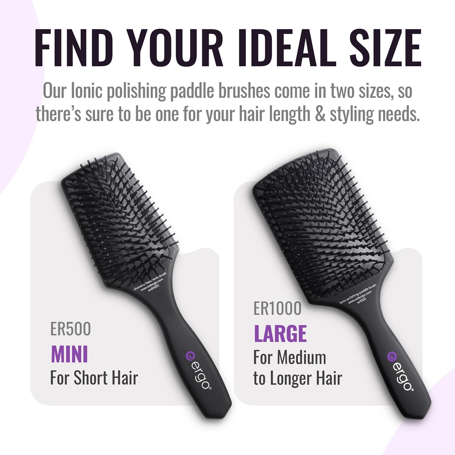 White Smoke ERGO Ionic Paddle Hair Brush – Large Polishing Brush for Long-Lasting Shine, Detangling Brush for Wet & Dry Hair Care, Hair Styling Tool for Blow Drying (ER1000)