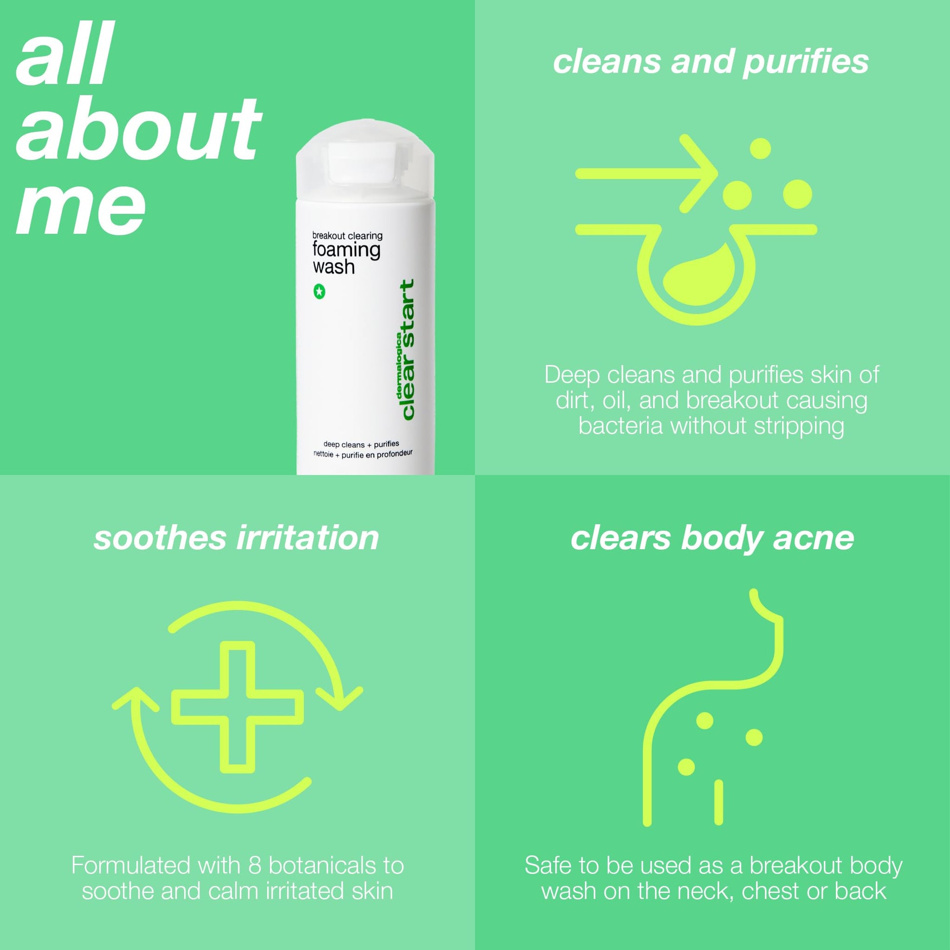 Medium Aquamarine Dermalogica Clear Start Breakout Clearing Foaming Wash - Acne Face Wash with Salicylic Acid & Tea Tree Oil - 10 fl oz