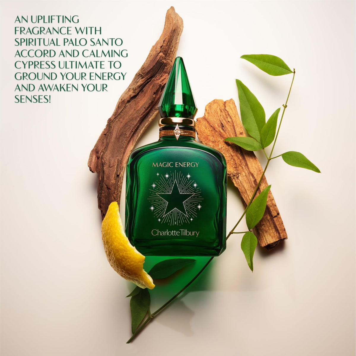 Light Gray Charlotte Tilbury Magic Energy Eau De Parfum - Pheromone Enhancing Woody Perfume Enriched with Naturally-Derived Oil - Long-Lasting Scent with Notes of Bergamot, Cashmere Wood & Palo Santo
