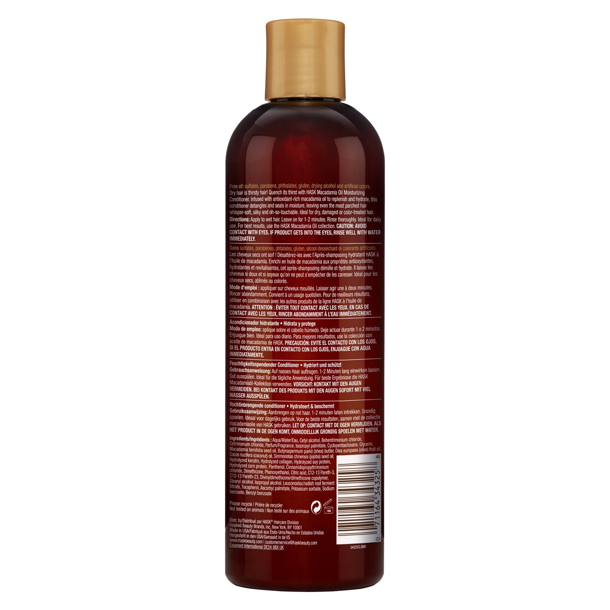 White Smoke Hask Conditioner Macadamia Oil Moisturizing 12 Ounce (354ml) (2 Pack)