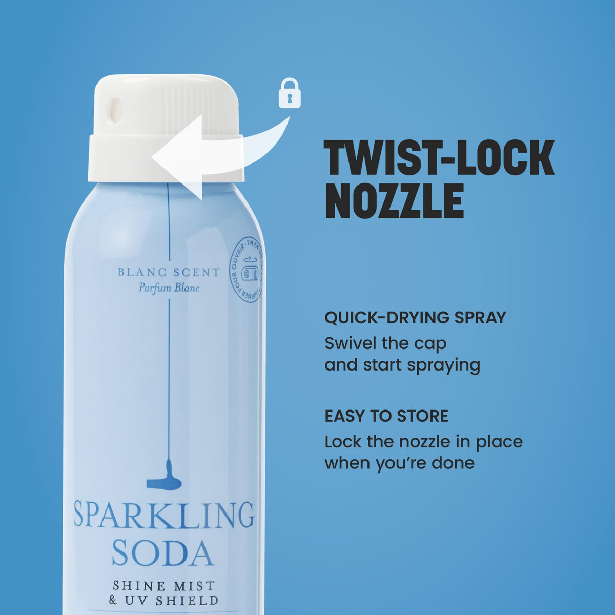 Steel Blue Drybar Sparkling Soda Finishing Spray Collection, Ultra-Fine Mist, Adds Shine to Finished Look