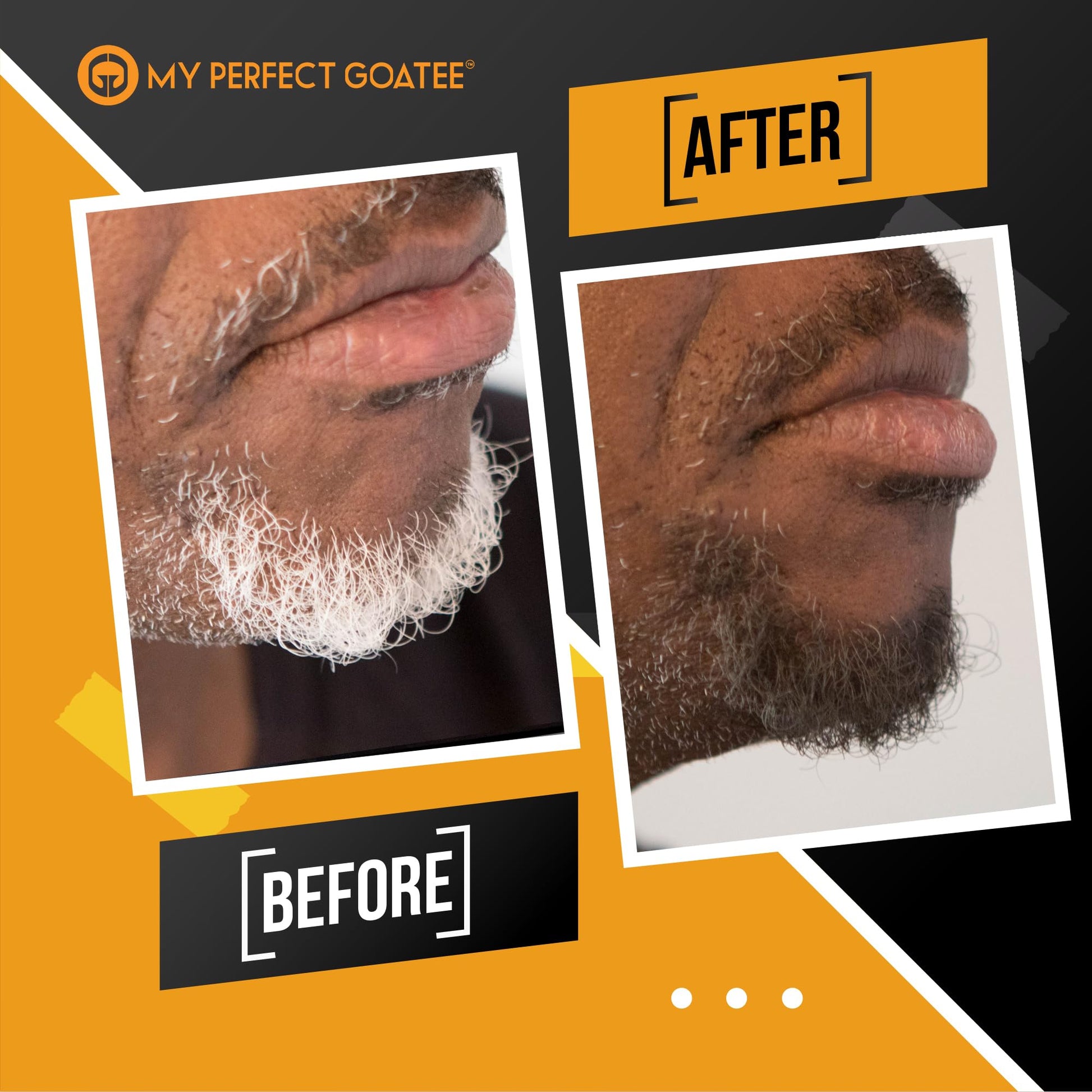 Goldenrod Temporary Beard Color for Men – Natural Gray Coverage – Hypoallergenic, No PPD, Ammonia-Free – 6 Shades – Brush-On – Lasts 24-48 Hours – Goatee Mustache Sideburns | My Perfect Goatee