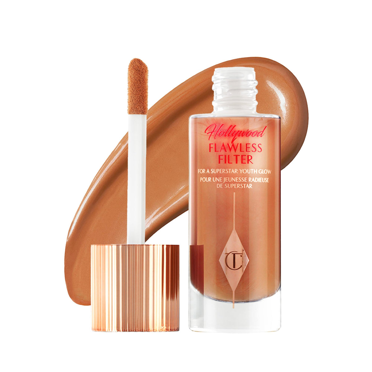 White Smoke Charlotte Tilbury Hollywood Flawless Filter - Multi‑Use Makeup Primer, Complexion Booster & Illuminating Liquid Highlighter with Sheer Coverage - Smooths & Blurs Skin