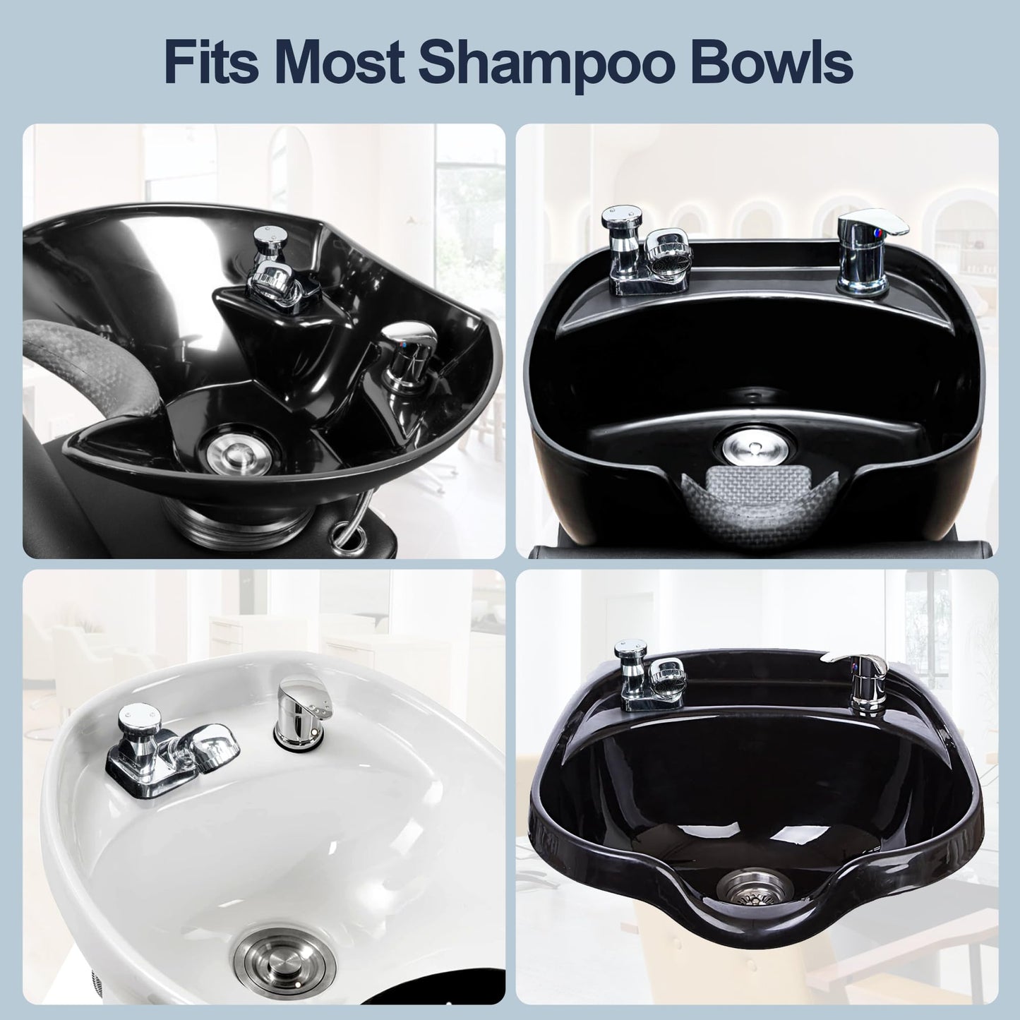 White Smoke Salon Shampoo Sink Bowl Faucet and Sprayer Kit