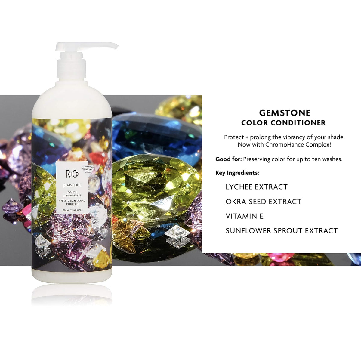 White Smoke R+Co GEMSTONE Color Conditioner, Cream, 8.5 Fl Oz